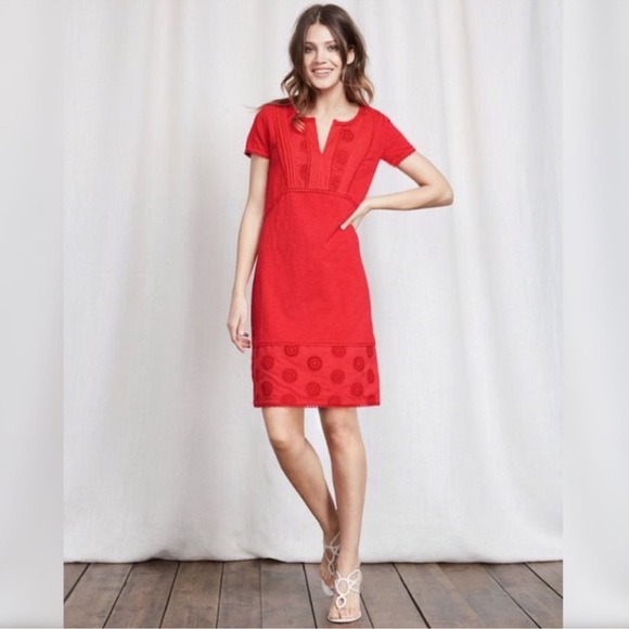 Boden Clio Broderie Coral Dress Size US 14 LONG - Picture 1 of 11